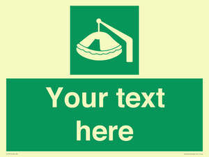 SL7221: Custom sign Safe condition Davit-launched liferaft