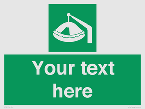 SL7221: Custom sign Safe condition Davit-launched liferaft