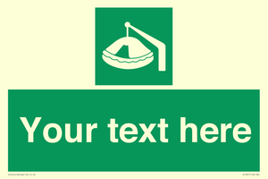 SL7221: Custom sign Safe condition Davit-launched liferaft