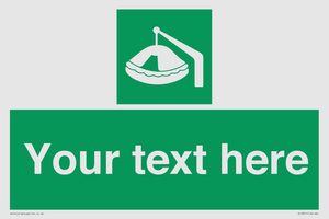 SL7221: Custom sign Safe condition Davit-launched liferaft