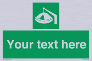 SL7221: Custom sign Safe condition Davit-launched liferaft