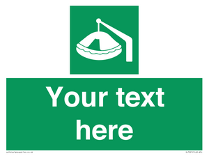 SL7221: Custom sign Safe condition Davit-launched liferaft