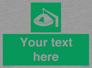 SL7221: Custom sign Safe condition Davit-launched liferaft