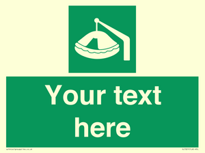 SL7221: Custom sign Safe condition Davit-launched liferaft