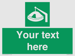 SL7221: Custom sign Safe condition Davit-launched liferaft