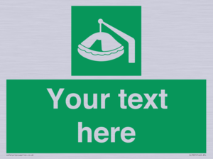 SL7221: Custom sign Safe condition Davit-launched liferaft