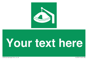 SL7221: Custom sign Safe condition Davit-launched liferaft