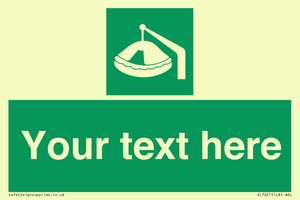 SL7221: Custom sign Safe condition Davit-launched liferaft