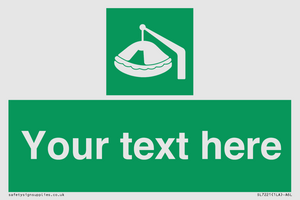 SL7221: Custom sign Safe condition Davit-launched liferaft