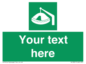 SL7221: Custom sign Safe condition Davit-launched liferaft