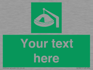 SL7221: Custom sign Safe condition Davit-launched liferaft