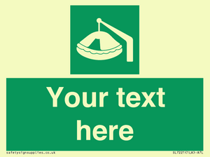 SL7221: Custom sign Safe condition Davit-launched liferaft