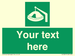 SL7221: Custom sign Safe condition Davit-launched liferaft