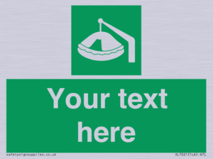 SL7221: Custom sign Safe condition Davit-launched liferaft