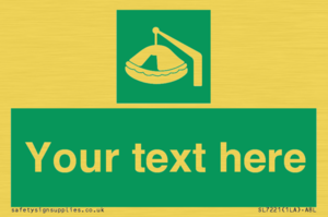 SL7221: Custom sign Safe condition Davit-launched liferaft