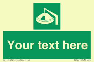 SL7221: Custom sign Safe condition Davit-launched liferaft