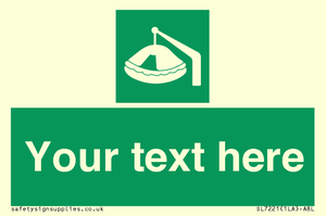 SL7221: Custom sign Safe condition Davit-launched liferaft