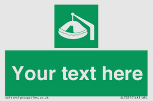 SL7221: Custom sign Safe condition Davit-launched liferaft