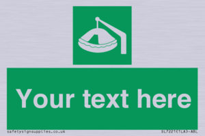 SL7221: Custom sign Safe condition Davit-launched liferaft