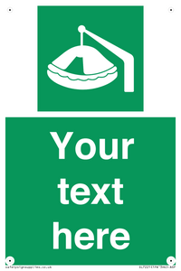 SL7221: Custom sign Safe condition Davit-launched liferaft