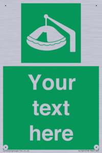 SL7221: Custom sign Safe condition Davit-launched liferaft