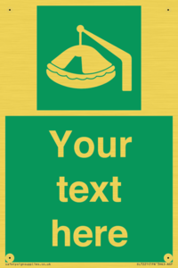 SL7221: Custom sign Safe condition Davit-launched liferaft