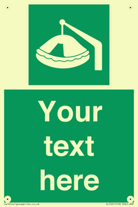 SL7221: Custom sign Safe condition Davit-launched liferaft