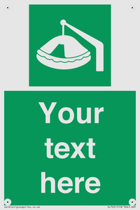 SL7221: Custom sign Safe condition Davit-launched liferaft