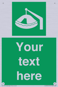 SL7221: Custom sign Safe condition Davit-launched liferaft