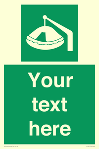 SL7221: Custom sign Safe condition Davit-launched liferaft