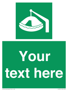 SL7221: Custom sign Safe condition Davit-launched liferaft