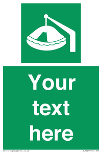 SL7221: Custom sign Safe condition Davit-launched liferaft