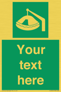 SL7221: Custom sign Safe condition Davit-launched liferaft