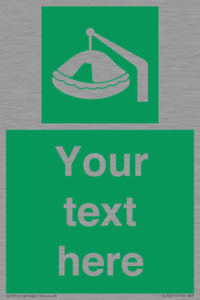 SL7221: Custom sign Safe condition Davit-launched liferaft