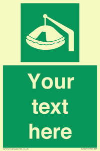 SL7221: Custom sign Safe condition Davit-launched liferaft