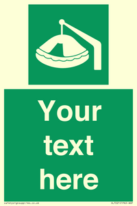 SL7221: Custom sign Safe condition Davit-launched liferaft