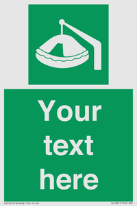 SL7221: Custom sign Safe condition Davit-launched liferaft