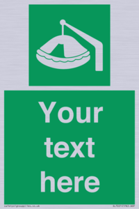 SL7221: Custom sign Safe condition Davit-launched liferaft