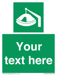 SL7221: Custom sign Safe condition Davit-launched liferaft