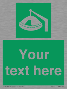 SL7221: Custom sign Safe condition Davit-launched liferaft