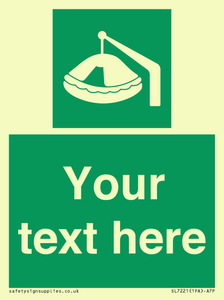 SL7221: Custom sign Safe condition Davit-launched liferaft