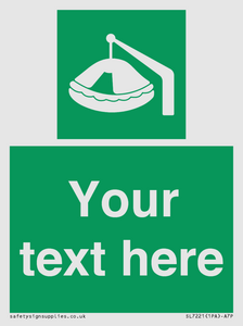 SL7221: Custom sign Safe condition Davit-launched liferaft