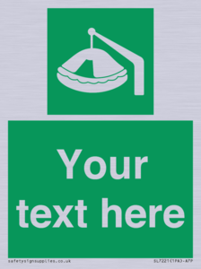 SL7221: Custom sign Safe condition Davit-launched liferaft