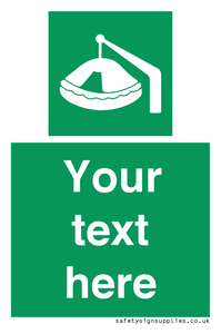 SL7221: Custom sign Safe condition Davit-launched liferaft