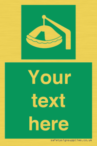 SL7221: Custom sign Safe condition Davit-launched liferaft