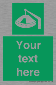 SL7221: Custom sign Safe condition Davit-launched liferaft