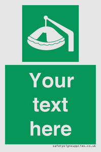 SL7221: Custom sign Safe condition Davit-launched liferaft