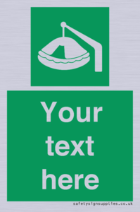 SL7221: Custom sign Safe condition Davit-launched liferaft