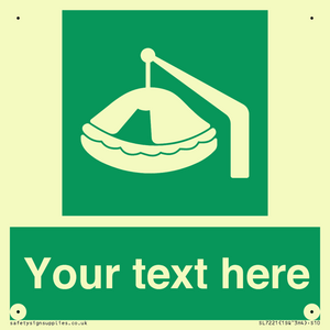 SL7221: Custom sign Safe condition Davit-launched liferaft