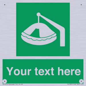 SL7221: Custom sign Safe condition Davit-launched liferaft